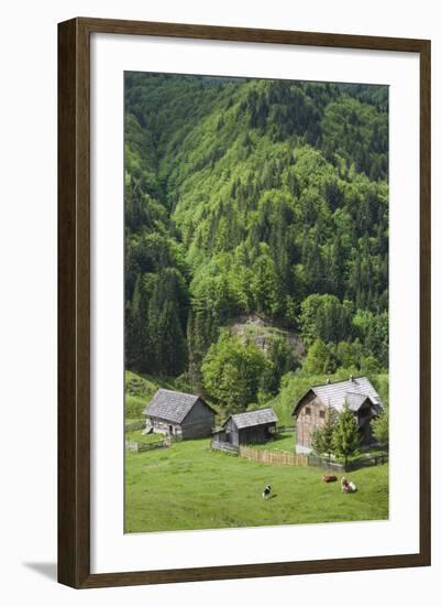 Romania, Transylvania, Tihuta Pass, Mountain Buildings of the Pass-Walter Bibikow-Framed Photographic Print