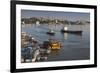 Romania, Tulcea, Freighter on the Danube River at Dawn-Walter Bibikow-Framed Photographic Print