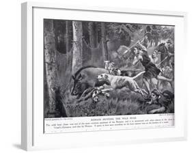 Romans Hunting Wild Boar-George Derville Rowlandson-Framed Giclee Print