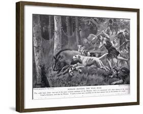 Romans Hunting Wild Boar-George Derville Rowlandson-Framed Giclee Print