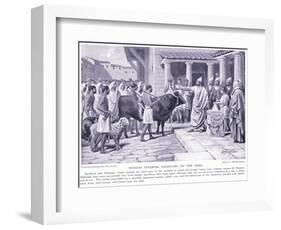 Romans Offering Sacrifices to the Gods-A.C. Weatherstone-Framed Giclee Print