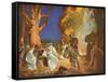 Romans Under Governor Suetonius Paulinus Massacre Druids in Anglesey-M. Dovaston-Framed Stretched Canvas