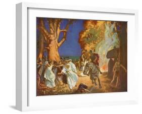 Romans Under Governor Suetonius Paulinus Massacre Druids in Anglesey-M. Dovaston-Framed Art Print