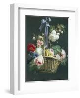 Romantic Basket of Flowers-Antoine Berjon-Framed Giclee Print