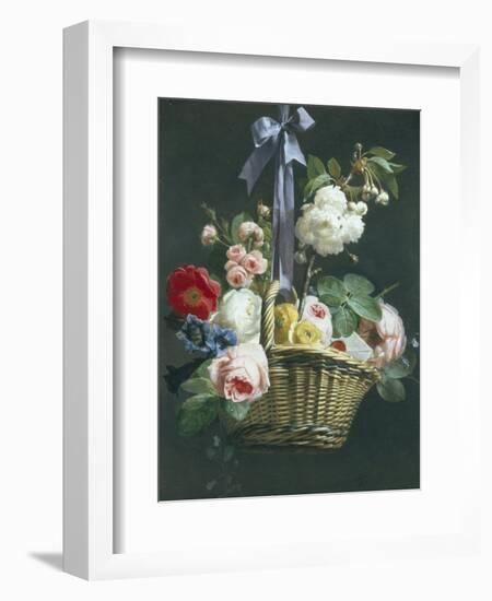 Romantic Basket of Flowers-Antoine Berjon-Framed Giclee Print