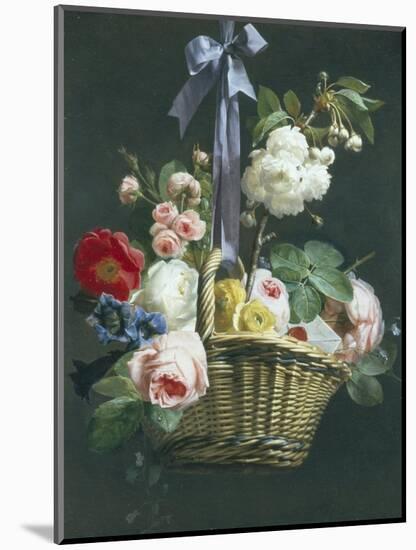 Romantic Basket of Flowers-Antoine Berjon-Mounted Giclee Print