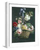 Romantic Basket of Flowers-Antoine Berjon-Framed Giclee Print