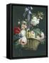 Romantic Basket of Flowers-Antoine Berjon-Framed Stretched Canvas