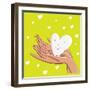 Romantic Cartoon Illustration-smilewithjul-Framed Art Print