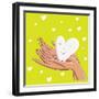 Romantic Cartoon Illustration-smilewithjul-Framed Art Print