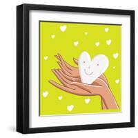 Romantic Cartoon Illustration-smilewithjul-Framed Art Print