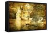 Romantic Castle - Artistic Toned Picture In Retro Style-Maugli-l-Framed Stretched Canvas