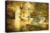 Romantic Castle - Artistic Toned Picture In Retro Style-Maugli-l-Stretched Canvas