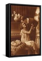 Romantic Couple in Sepia, 1930-null-Framed Stretched Canvas