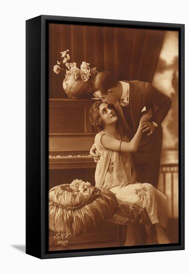 Romantic Couple in Sepia, 1930-null-Framed Stretched Canvas