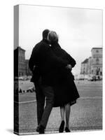 Romantic Couple Walking on the Odeonsplatz-Walter Sanders-Stretched Canvas