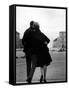 Romantic Couple Walking on the Odeonsplatz-Walter Sanders-Framed Stretched Canvas