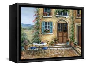 Romantic courtyard-Marilyn Dunlap-Framed Stretched Canvas