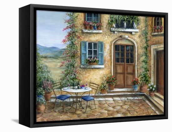Romantic courtyard-Marilyn Dunlap-Framed Stretched Canvas