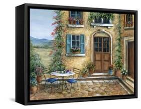 Romantic courtyard-Marilyn Dunlap-Framed Stretched Canvas