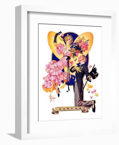 "Romantic Easter,"March 31, 1934-Joseph Christian Leyendecker-Framed Giclee Print