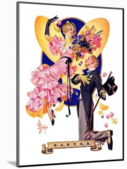 "Romantic Easter,"March 31, 1934-Joseph Christian Leyendecker-Mounted Giclee Print