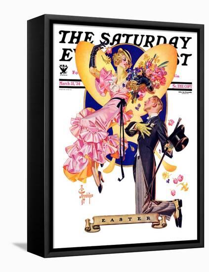 "Romantic Easter," Saturday Evening Post Cover, March 31, 1934-Joseph Christian Leyendecker-Framed Stretched Canvas