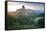 Romantic Fantasy Magical Castle Ruins against Stunning Vibrant Sunrise-Veneratio-Framed Stretched Canvas