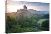 Romantic Fantasy Magical Castle Ruins against Stunning Vibrant Sunrise-Veneratio-Stretched Canvas