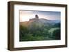 Romantic Fantasy Magical Castle Ruins against Stunning Vibrant Sunrise-Veneratio-Framed Photographic Print