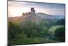 Romantic Fantasy Magical Castle Ruins against Stunning Vibrant Sunrise-Veneratio-Mounted Photographic Print