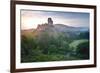Romantic Fantasy Magical Castle Ruins against Stunning Vibrant Sunrise-Veneratio-Framed Photographic Print