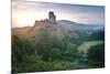 Romantic Fantasy Magical Castle Ruins against Stunning Vibrant Sunrise-Veneratio-Mounted Photographic Print