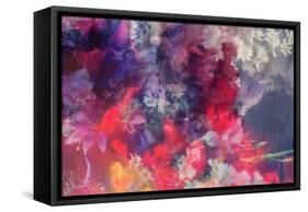 Romantic Floral Background Combined with Ink Paper Texture-run4it-Framed Stretched Canvas