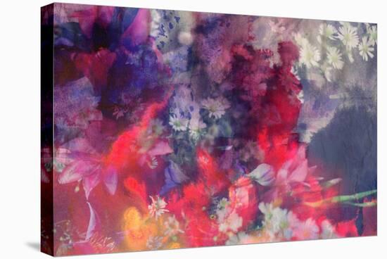 Romantic Floral Background Combined with Ink Paper Texture-run4it-Stretched Canvas