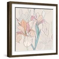 Romantic Floral in Hand Drawn Style-Totallypic-Framed Art Print