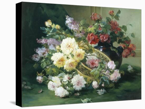 Romantic Flowers-Eugene Henri Cauchois-Stretched Canvas