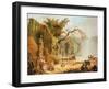 Romantic Garden Scene-Hubert Robert-Framed Giclee Print