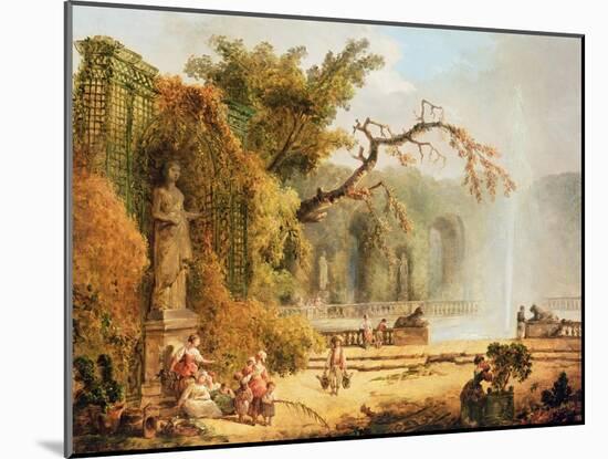 Romantic Garden Scene-Hubert Robert-Mounted Giclee Print