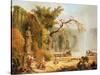 Romantic Garden Scene-Hubert Robert-Stretched Canvas