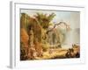 Romantic Garden Scene-Hubert Robert-Framed Giclee Print