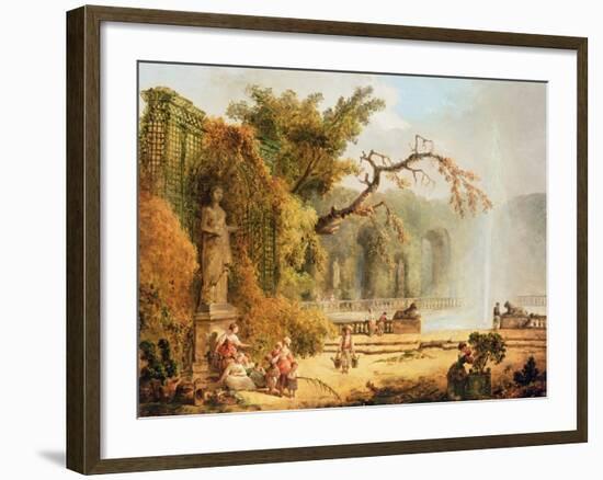 Romantic Garden Scene-Hubert Robert-Framed Giclee Print