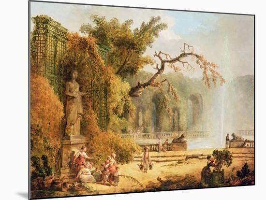 Romantic Garden Scene-Hubert Robert-Mounted Giclee Print