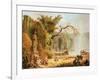 Romantic Garden Scene-Hubert Robert-Framed Giclee Print