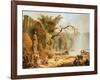 Romantic Garden Scene-Hubert Robert-Framed Giclee Print