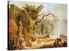 Romantic Garden Scene-Hubert Robert-Stretched Canvas