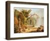 Romantic Garden Scene-Hubert Robert-Framed Giclee Print