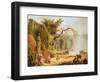 Romantic Garden Scene-Hubert Robert-Framed Giclee Print