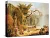 Romantic Garden Scene-Hubert Robert-Stretched Canvas