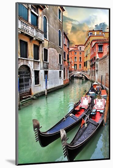 Romantic Gondola Venice Scene-null-Mounted Art Print